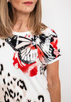 Frank Walder Butterfly & Leopard Print T-Shirt, White Multi