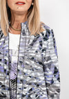 Frank Walder Abstract Ribbed Zip Jacket, Grey & Lilac