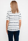 Frank Walder Stripe & Floral T-Shirt, Navy & White
