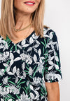 Frank Walder Floral & Leaf T-Shirt, Navy Multi