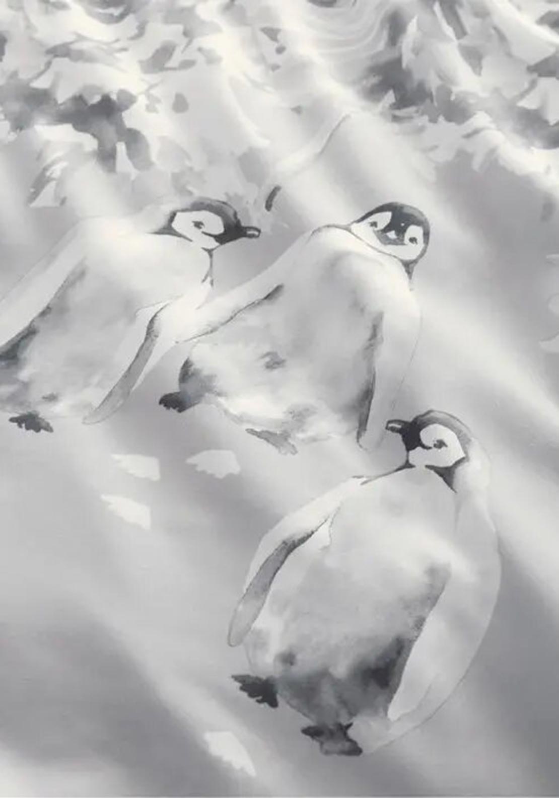 Fusion Penguin Family Reversible Superking Duvet Set, Grey