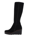 Gabor Suede Long Wedged Sole Boots, Black
