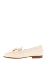 Gabor Leather Gold Detail Loafers, Cream