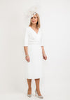 Gabriela Sanchez Diamante Trim Adjustable Bow Midi Dress, White