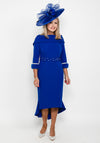 Gabriela Sanchez Detailed Fishtail Midi Dress, Cobalt Blue