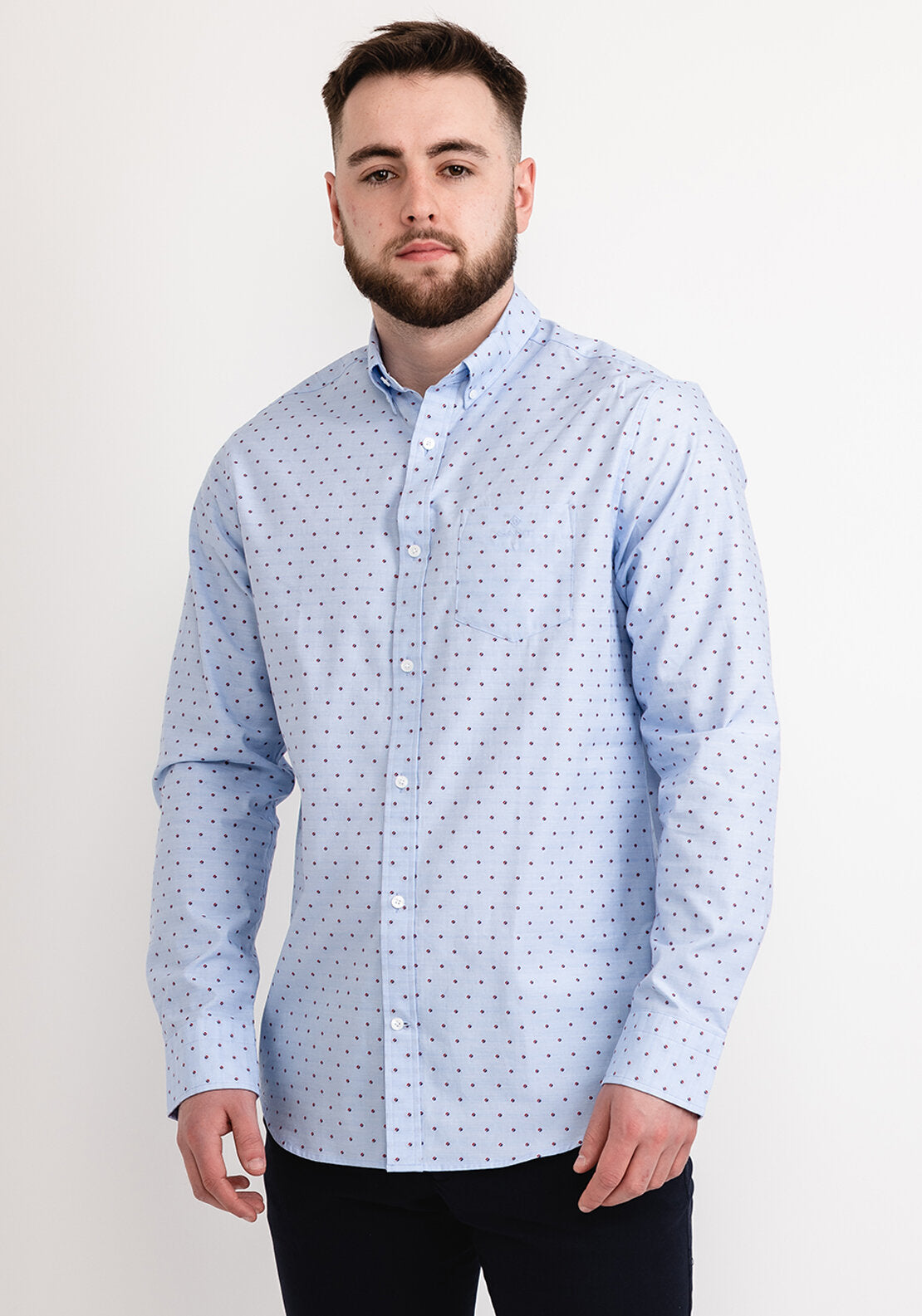 Gant Coupe Dot Print Shirt, Capri Blue