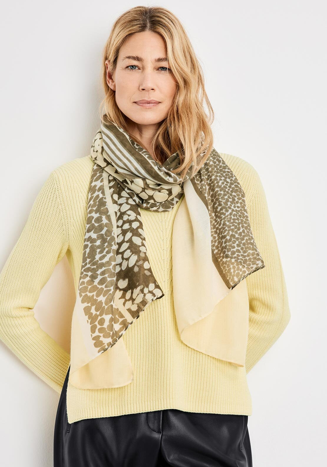 Gerry Weber Multi Print Scarf, Green Yellow McElhinneys