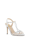 Glamour Alanis Open Toe Heeled Sandals, Silver