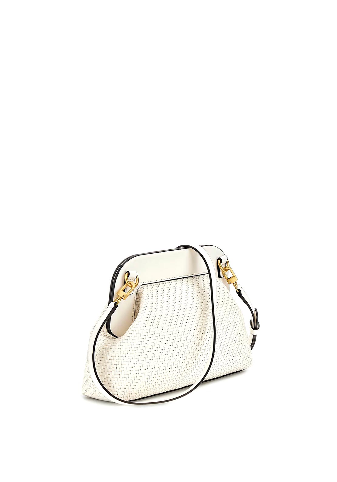 Guess Abey Woven Frame Clutch Bag, White