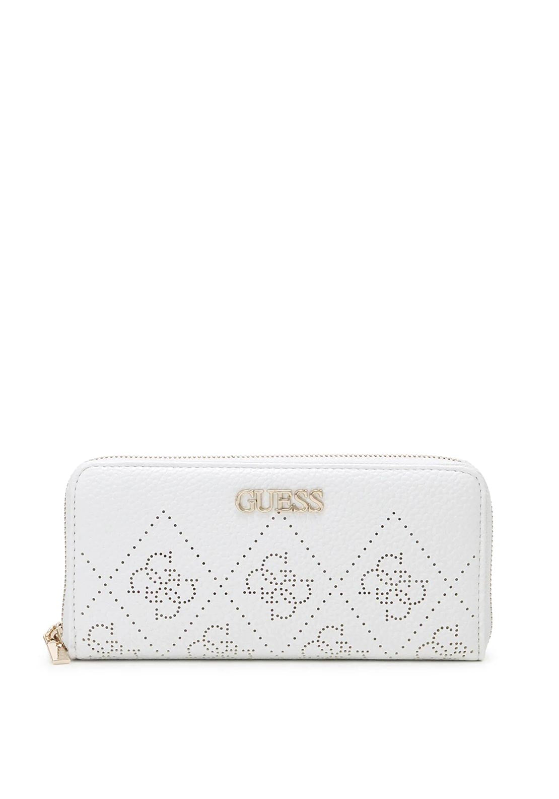 Guess Amara Zip Around Wallet, White