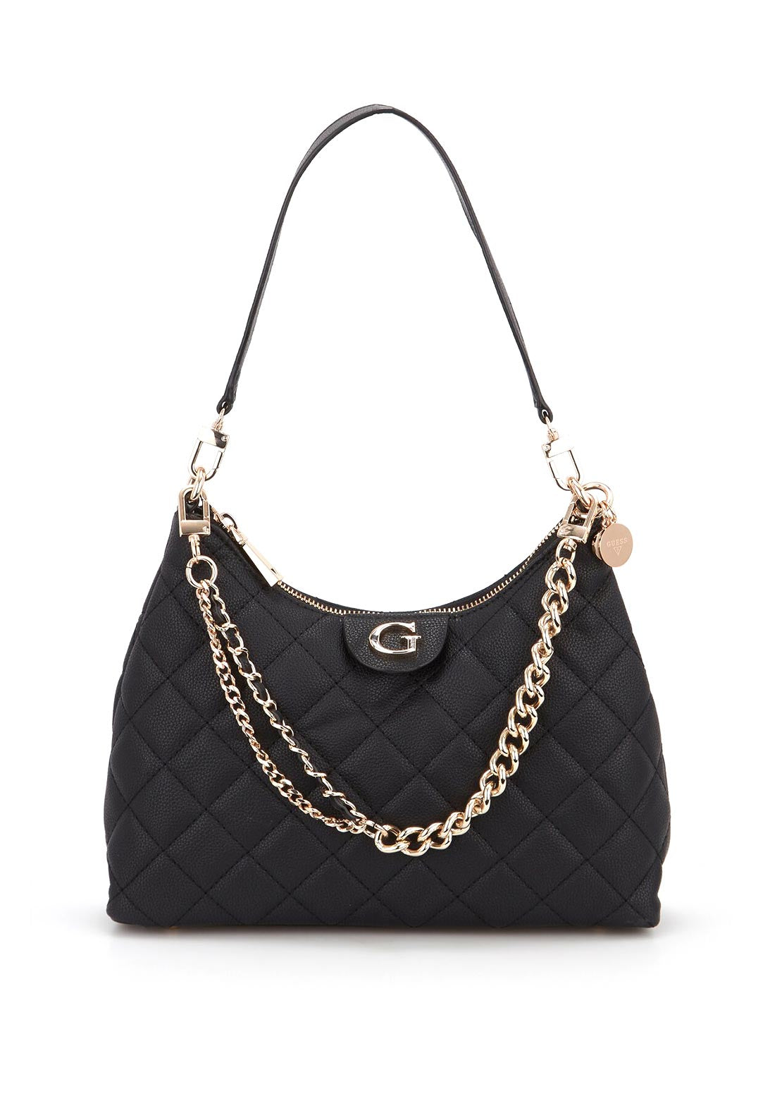 Guess Gillian Quilted Hobo Bag, Black McElhinneys