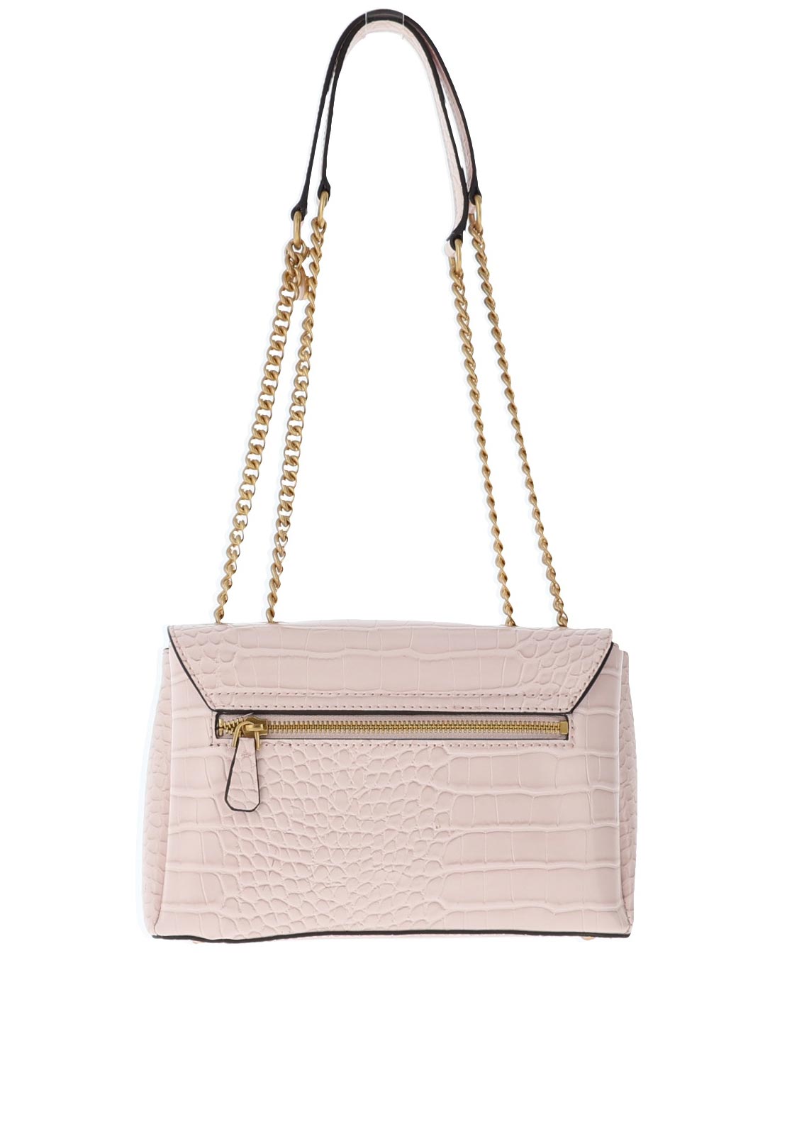 Guess Montreal Faux Croc Print Shoulder Bag, Pale Rose
