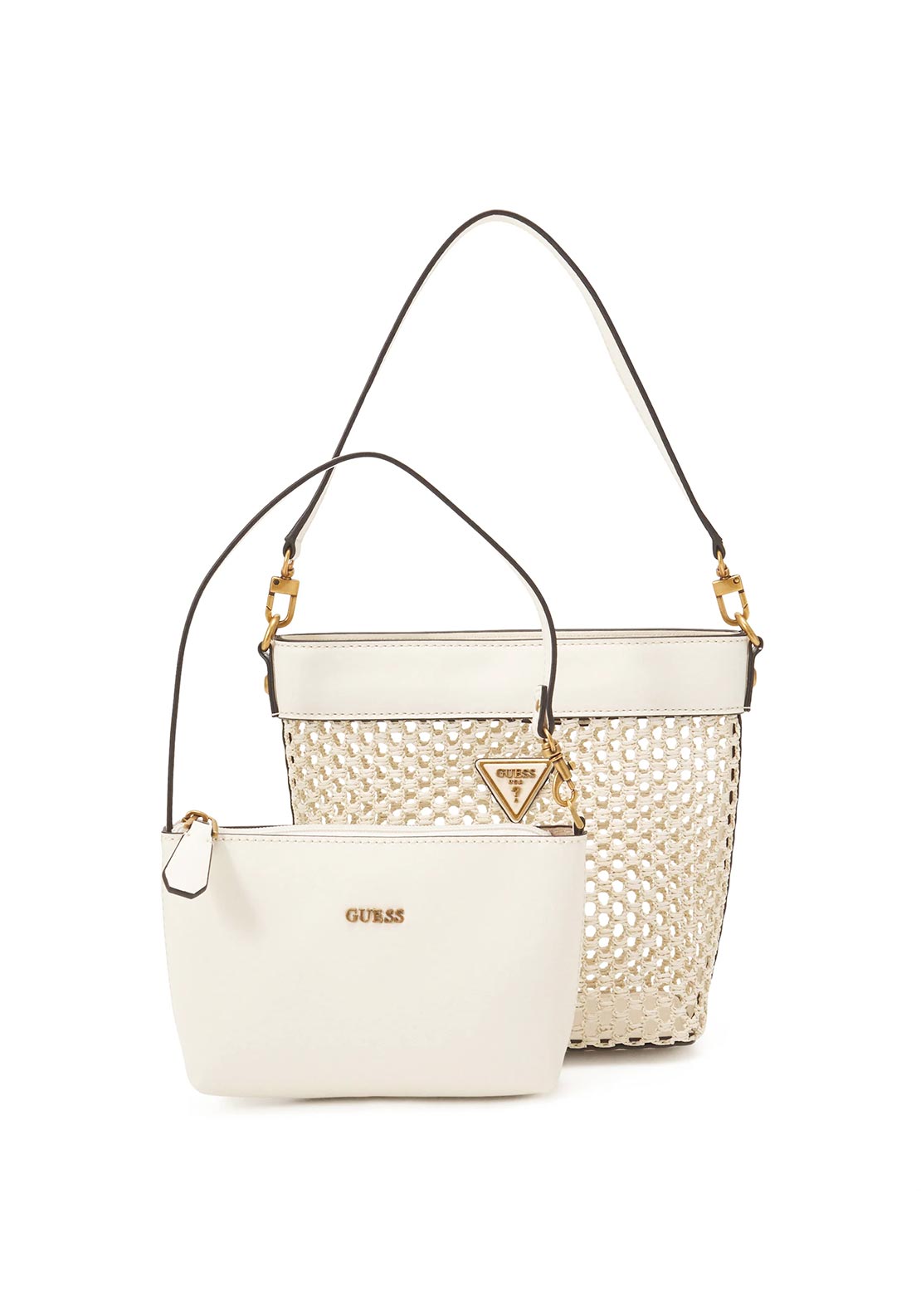 Guess Vikky Drawstring Crossbody Bag, Ivory