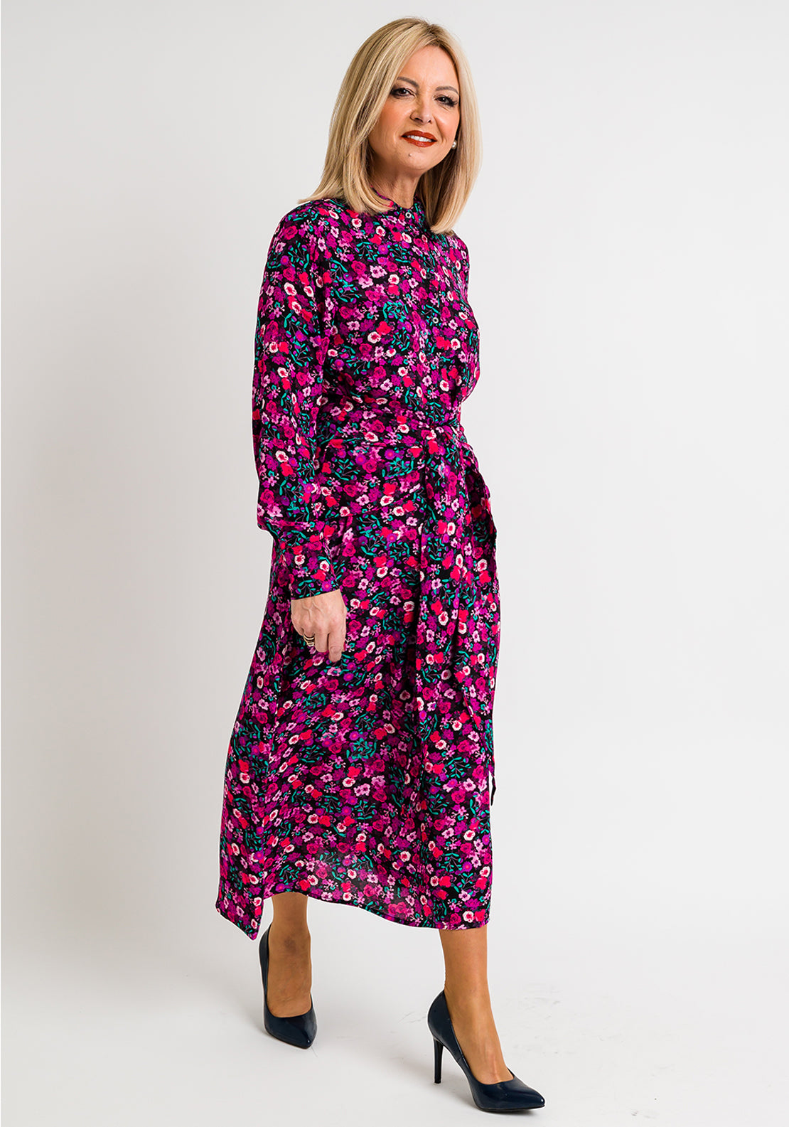 guess floral midi dress Guess Womens Selvaggia Floral Midi Dress, Purple