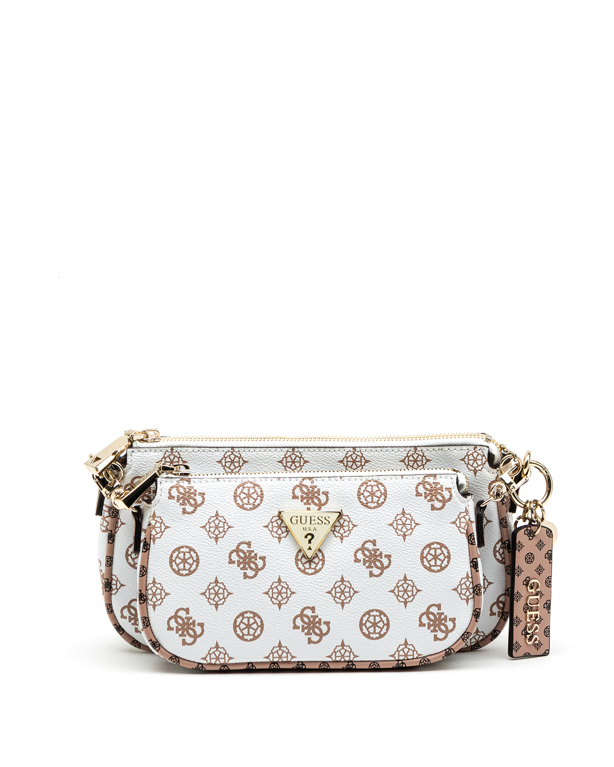 Guess Arie Mini Multi Compartment Crossbody Bag, White McElhinneys