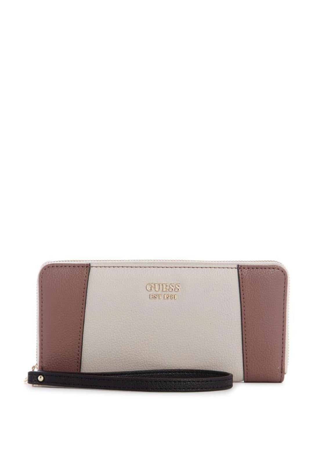Guess Naya SLG Large Zip Around Wallet, Stone Multi McElhinneys