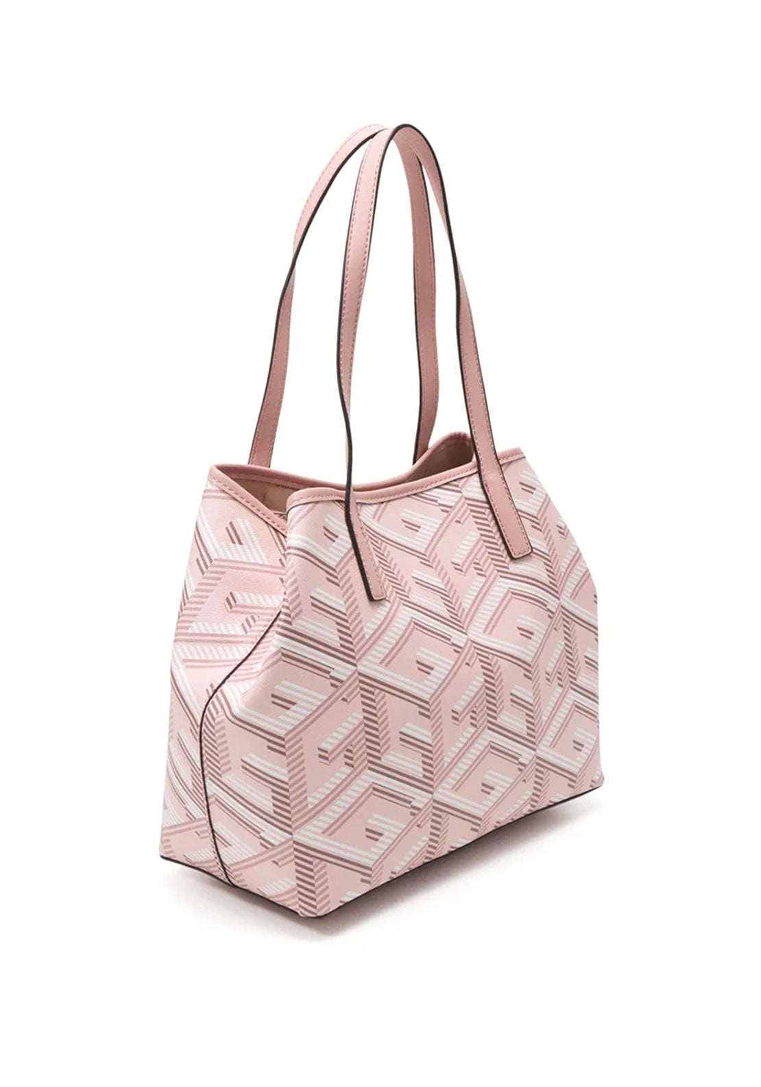 Guess Vikky Medium Logo Print Tote Bag, Pale Rose