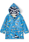 Hatley Boys Deep Sea Sharks Changing Colour Raincoat, Blue