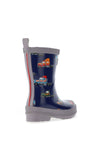 Hatley Boys Big Rigs Shiny Rain Boots, Navy