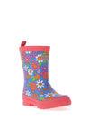 Hatley Girls Retro Floral Matte Rain Boots, Blue Multi
