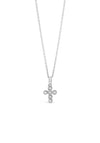 Absolute Kids Diamante Stone Cross Necklace, Silver