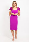 Herysa Petal Shoulder Dress, Purple
