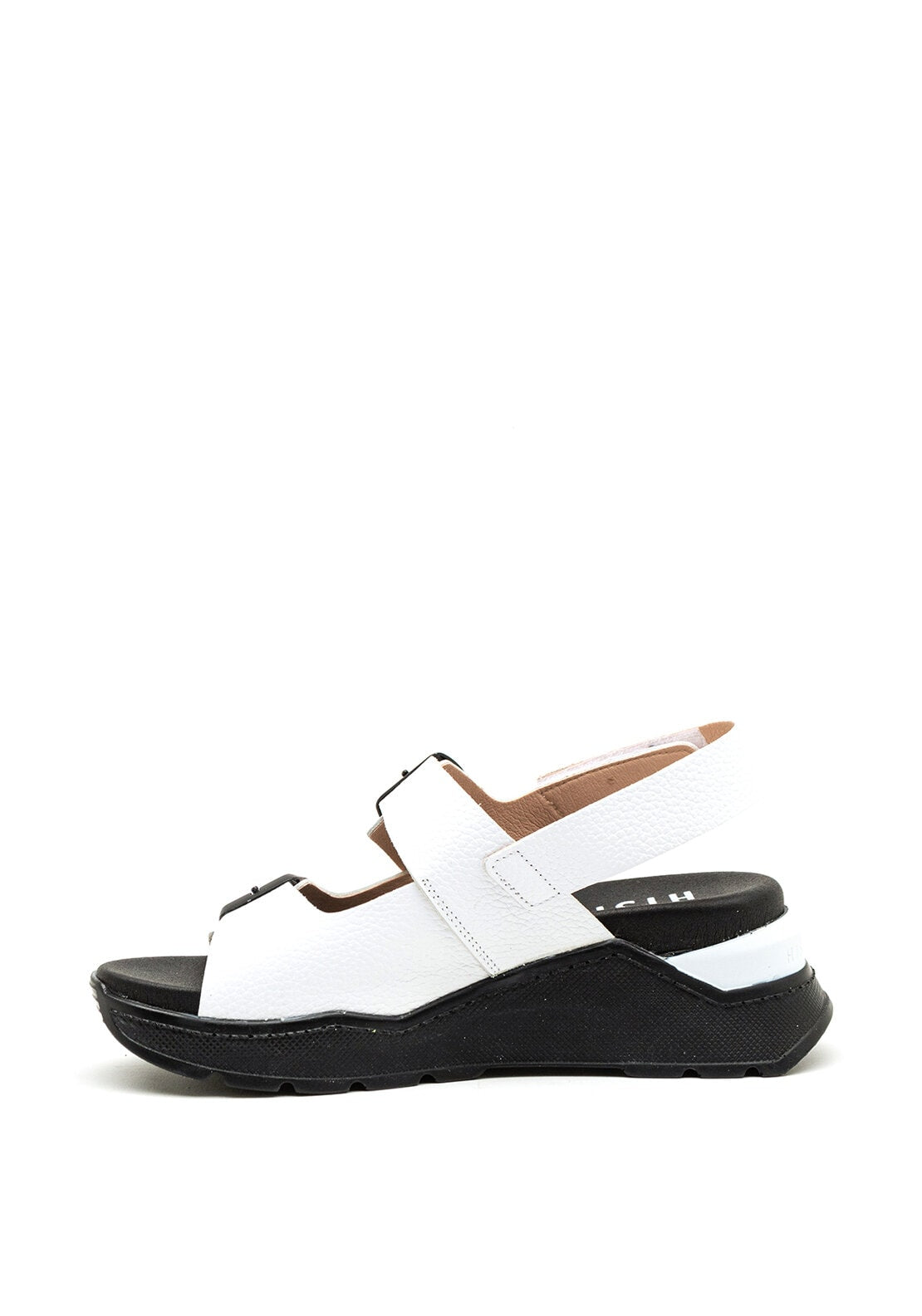 Hispanitas Leather Buckle Chunky Sandals, White
