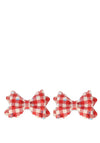 Hollihops and Flutterflies 2 Pack Glitter Gingham Bow, Red & White