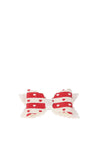 Hollihops and Flutterflies Stripe Glitter Bow, Red & White