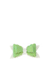 Hollihops and Flutterflies Metallic Glitter Bow, Green & White