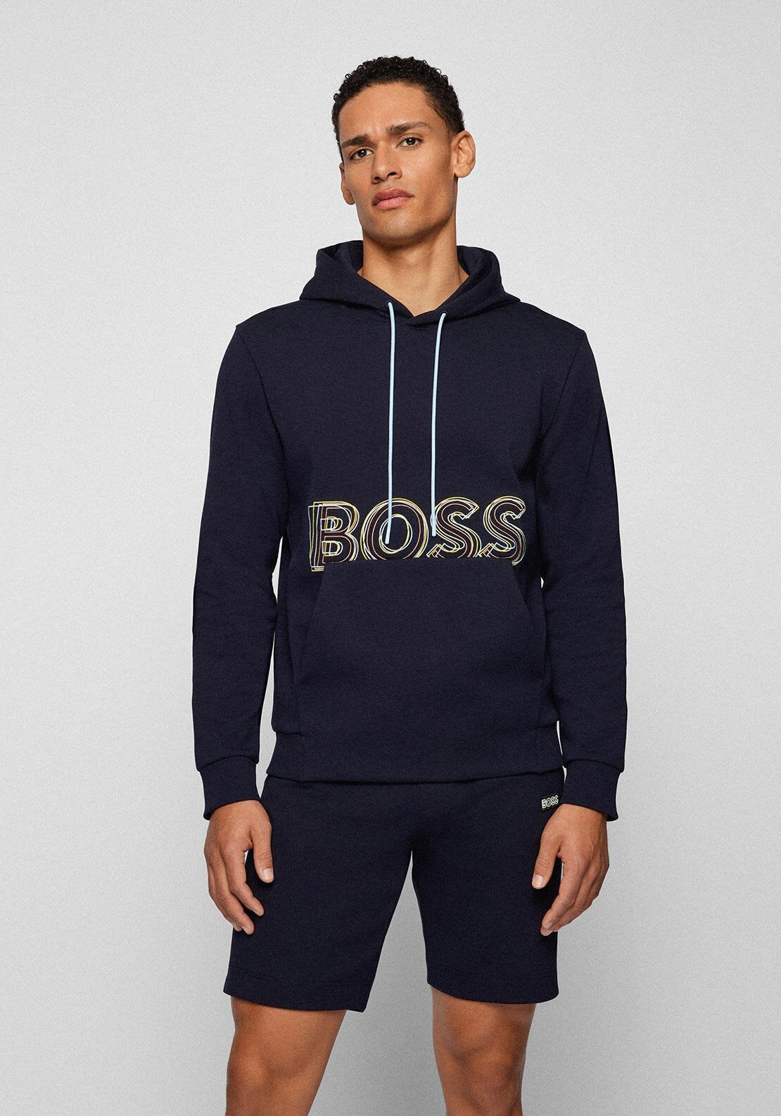 Mens Hoodies Boss Soody Large Logo Hoodie Hugo Boss Soody Logo