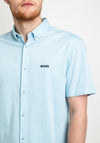 Hugo Boss Biado Logo Short Sleeve Shirt, Light Blue