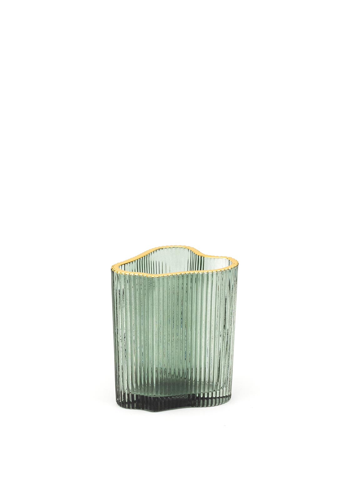 Ideal Home Range Small Irregular Glass Vase, Green