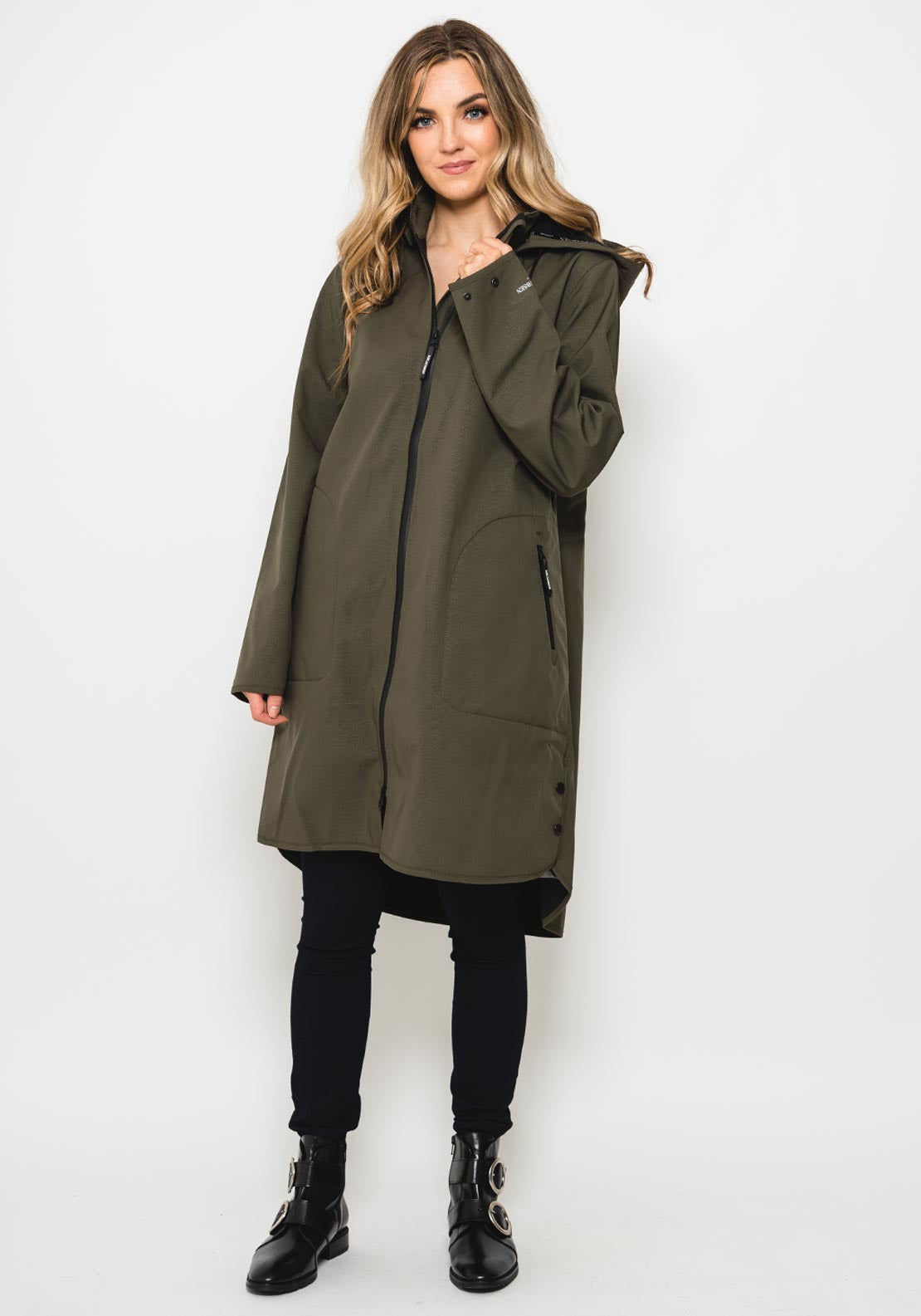 Ilse Jacobsen Rain 128 Long Raincoat, Army Green