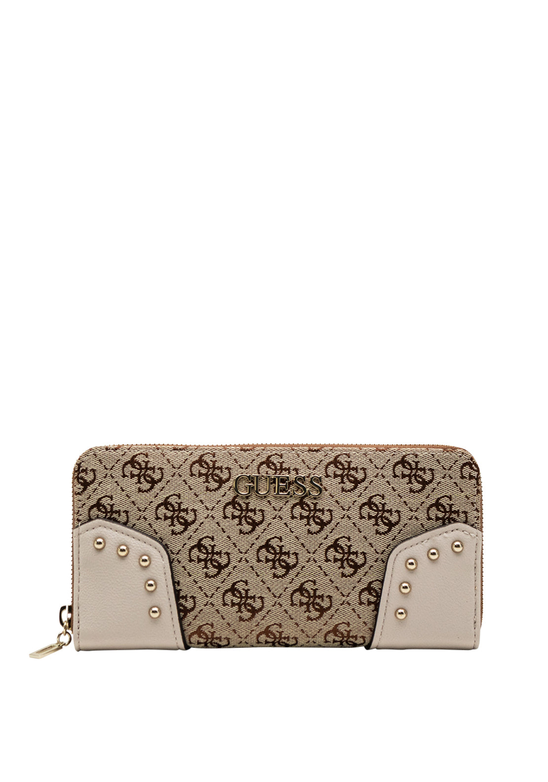 Guess Frankie SLG Zip Around Large Wallet, Brown Logo McElhinneys