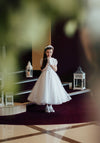Isabella Collar Lace Bodice Communion Dress, White