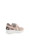 Jose Saenz Leather Comfort Snake Print Wedged Runners, Rose