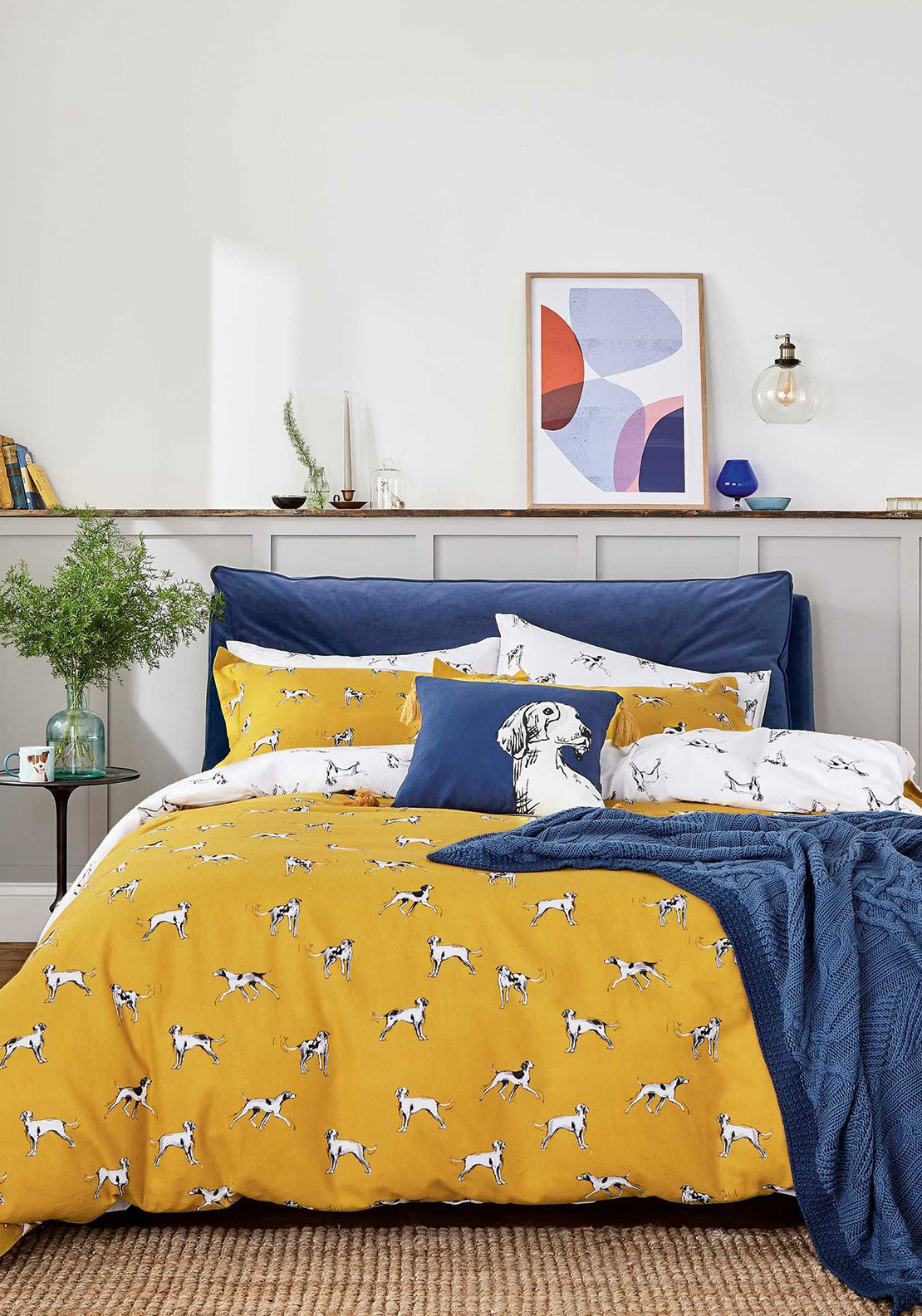 Joules Sketchy Dogs Duvet Cover Set, Antique Gold McElhinneys