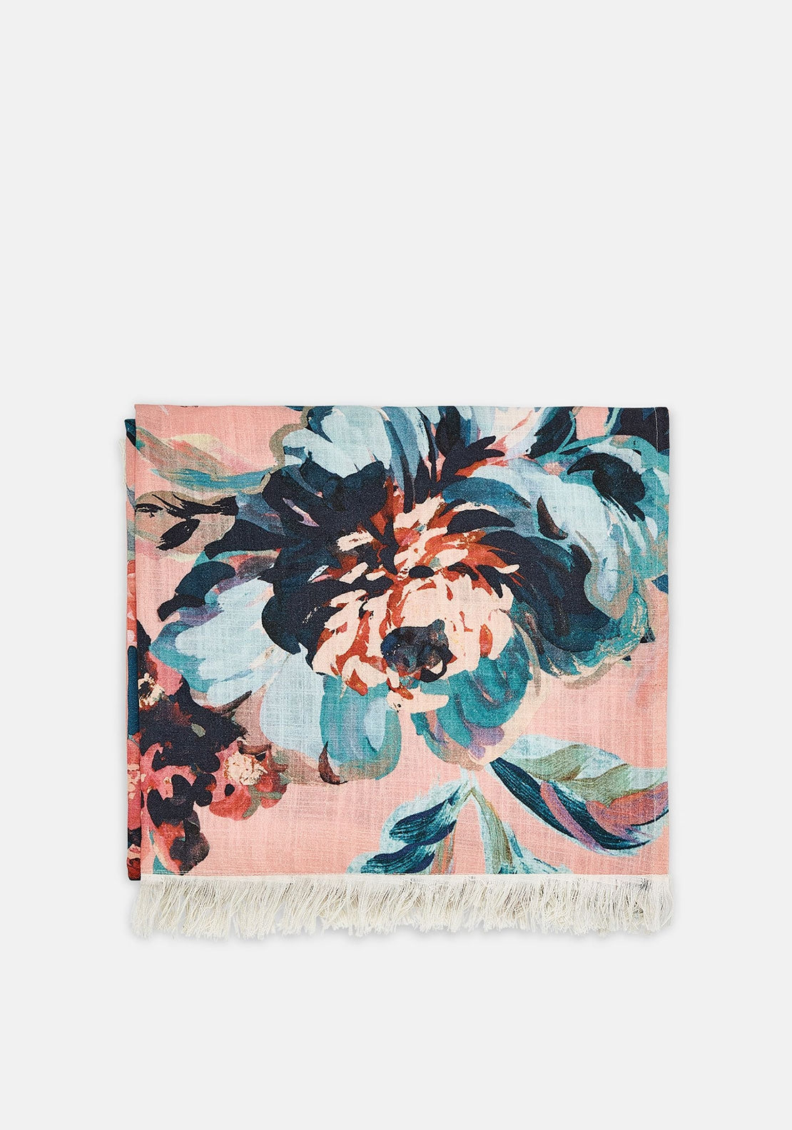 Joules Little Leafs Throw, Pink Floral Multi McElhinneys