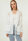 Jovonna Lucy Sheer Lace Jacket, White