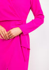 Kameya Faux Wrap Midi Dress, Fuchsia