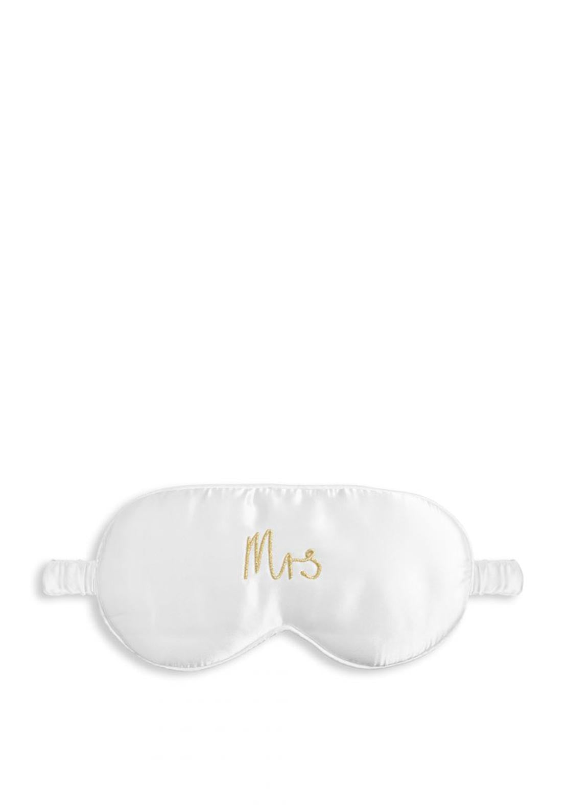 Katie Loxton Satin Eye Mask Mrs, White