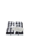 Stow Green Kensington Set of 3 Check Tea Towels, Black