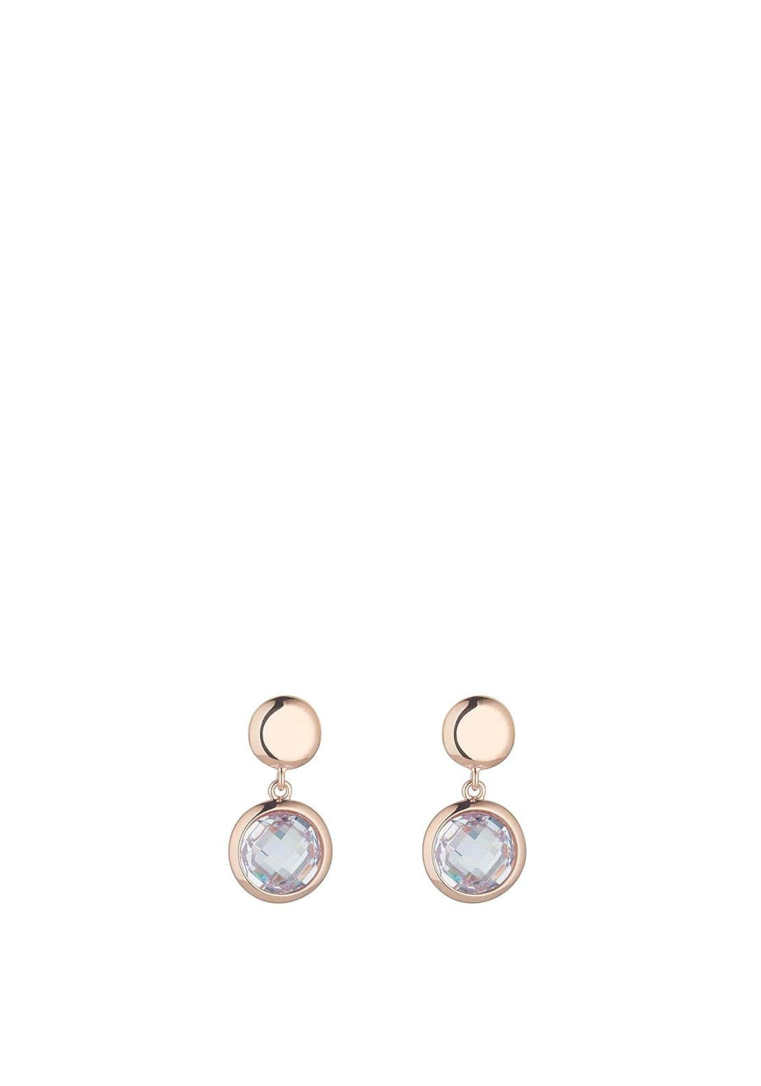 Knight & Day Abigail Disc & Crystal Disc Earring, Rose Gold