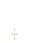 Sterling Silver Kids Holy Cross With Gold Heart Necklace