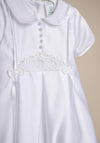 Laura D Design Silk Crochet Design Christening Gown, White