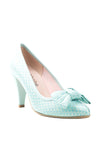 Le Babe Bow Textured Court Shoes, Light Green