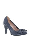Le Babe Leather Bow Court Shoes, Navy