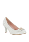 Le Babe Leather Mid Heel Shoes, Ivory