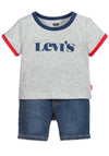 Levis Baby Boys T-Shirt and Denim Set, Grey Blue
